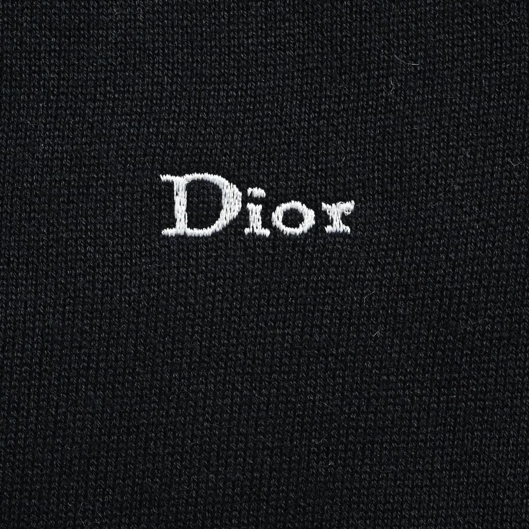 Dior CD Oblique Jacquard Lined Full-Zip Hoodie Sweatshirt - Black
