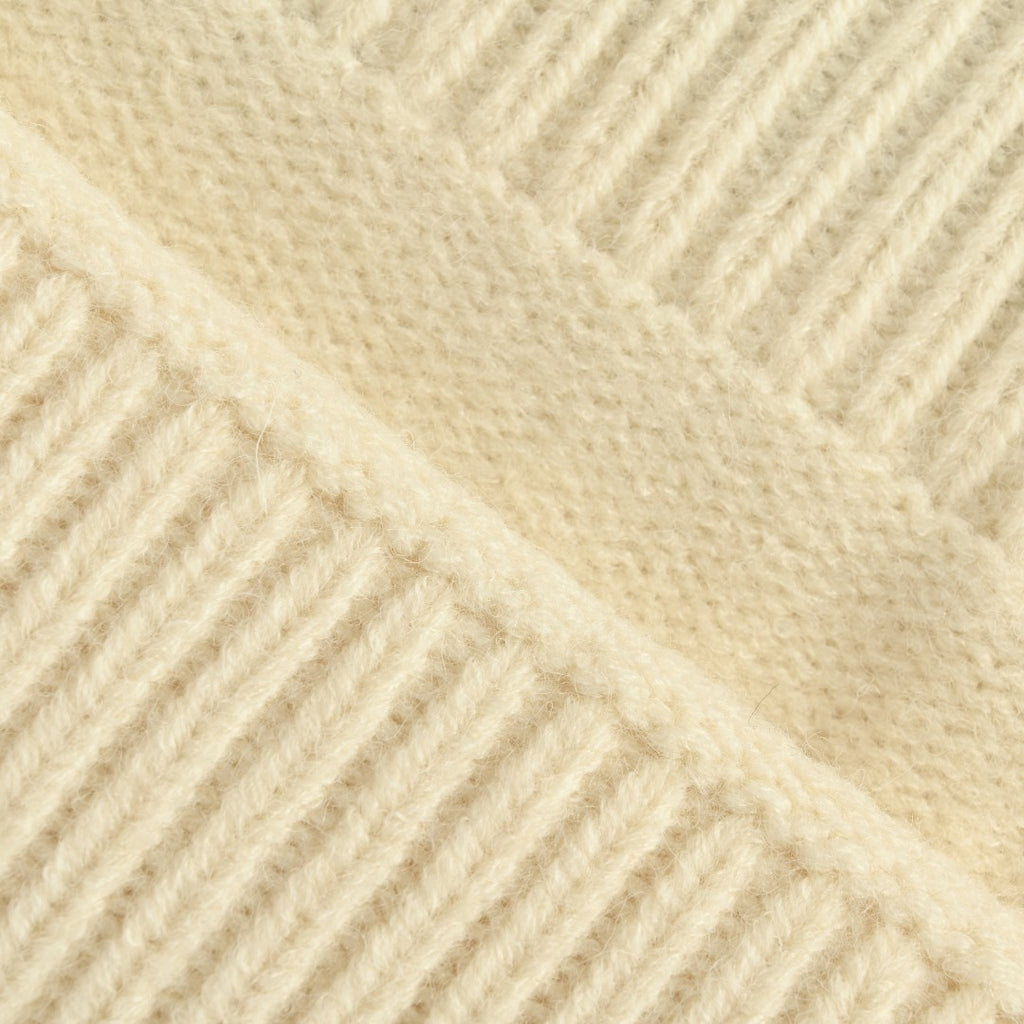 Burberry Equestrian Knight Blue Label Cashmere Jacquard Crewneck Sweater - Ivory