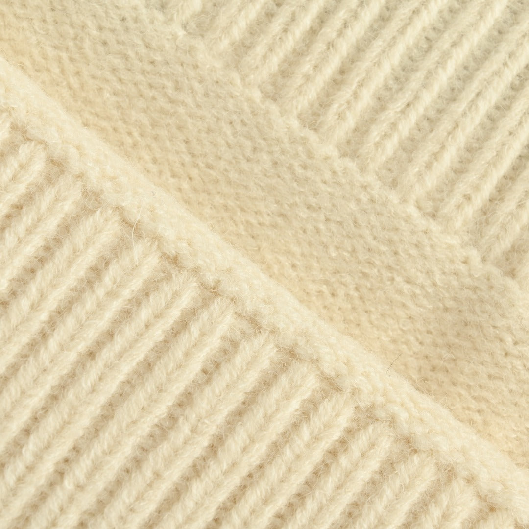 Burberry Equestrian Knight Blue Label Cashmere Jacquard Crewneck Sweater - Ivory