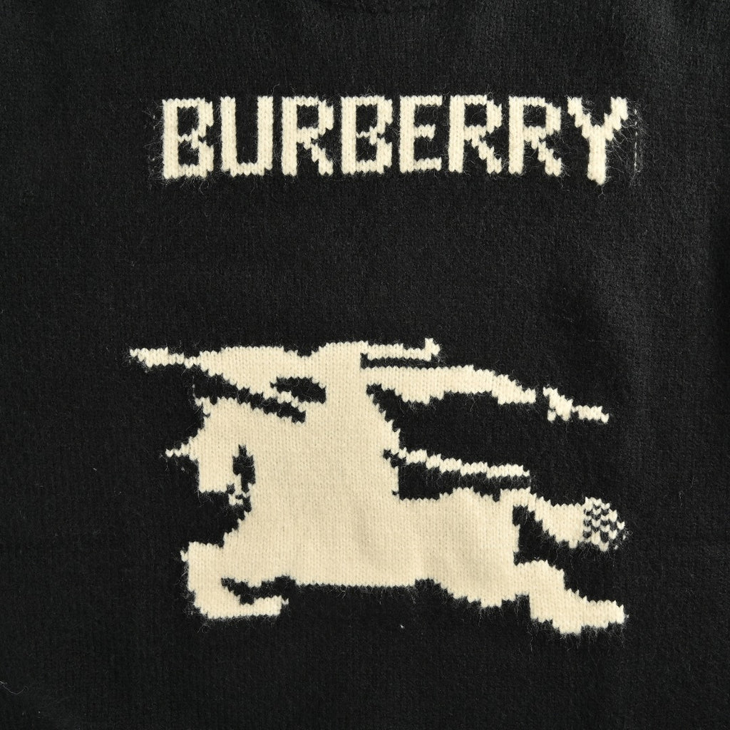 Burberry Equestrian Knight Cashmere Jacquard Crewneck Sweater - Black