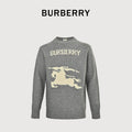 Burberry Equestrian Knight Cashmere Jacquard Crewneck Sweater - Grey