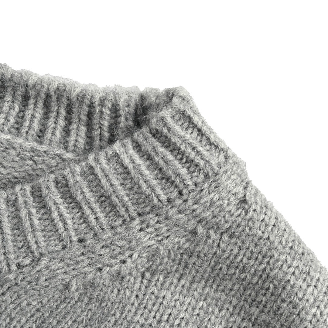 Burberry Equestrian Knight Cashmere Jacquard Crewneck Sweater - Grey