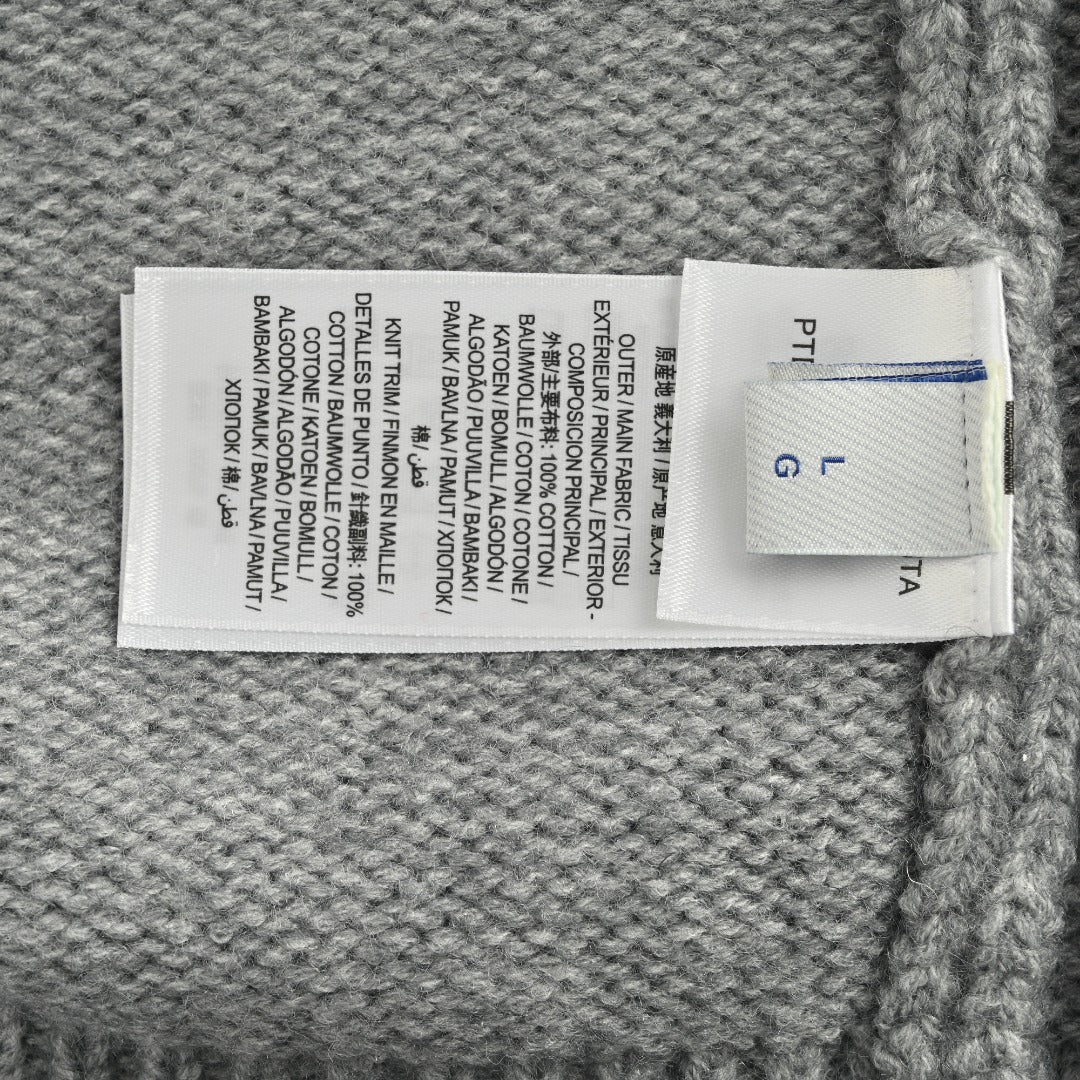 Burberry Equestrian Knight Cashmere Jacquard Crewneck Sweater - Grey