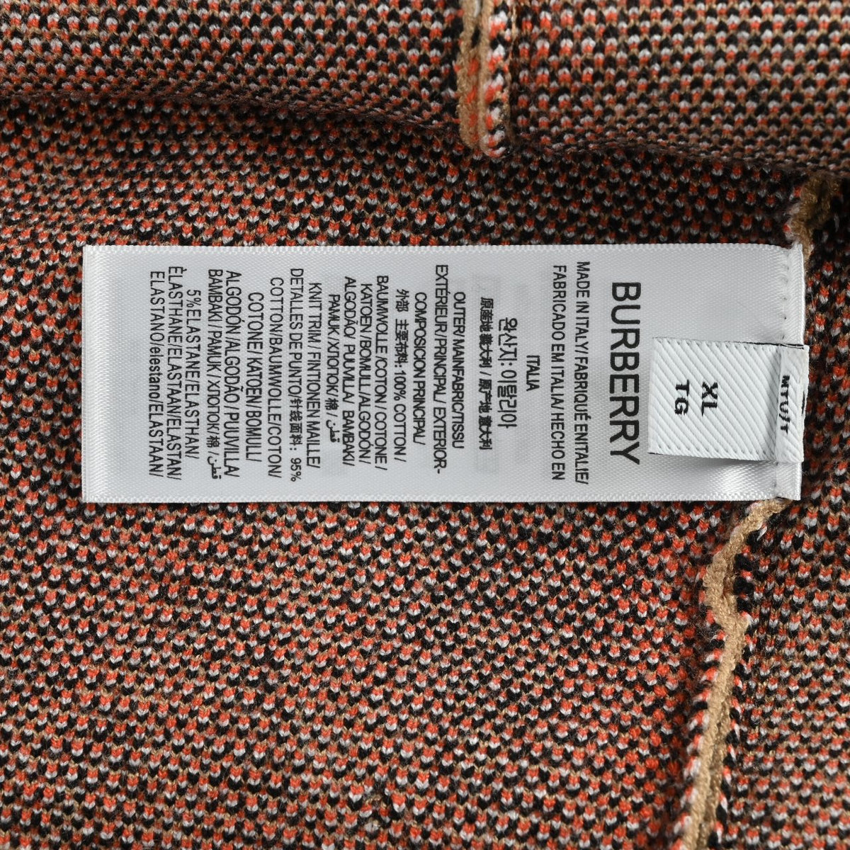 Burberry 25FW Diagonal Check Intarsia Crewneck Knit Sweater - Camel