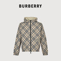 Burberry 24SS Equestrian Knight Check Reversible Hooded Jacket - Black