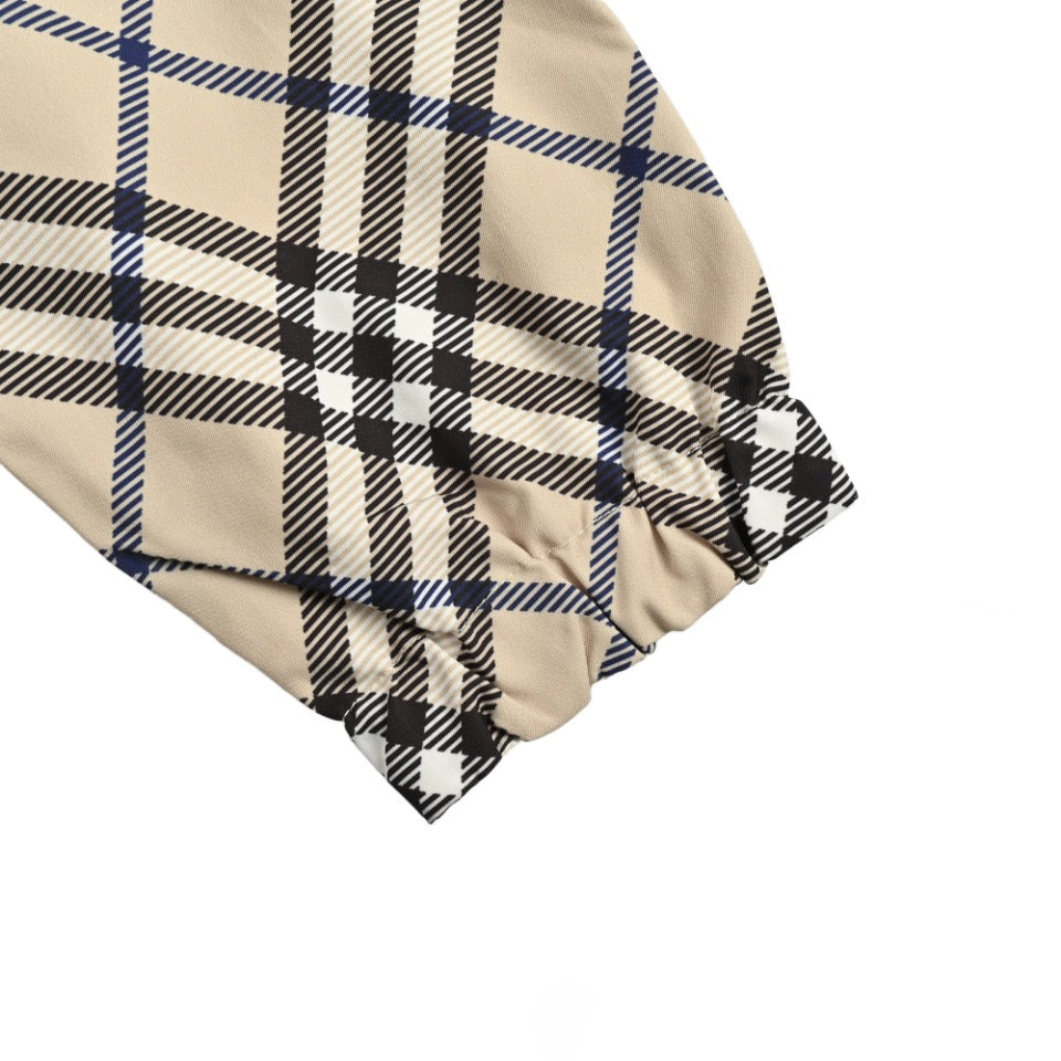 Burberry 24SS Equestrian Knight Check Reversible Hooded Jacket - Black