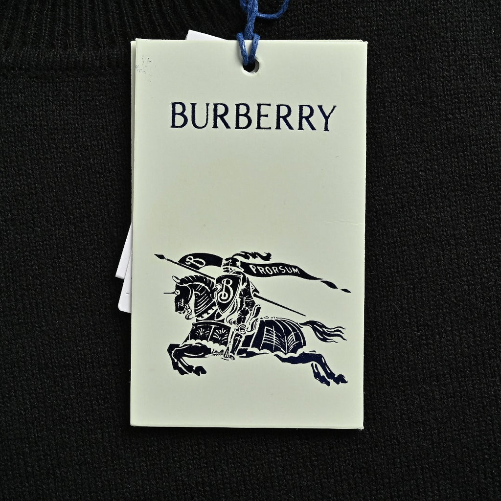 Burberry BBR Heritage Stripe Cuff Crewneck Sweater - Black