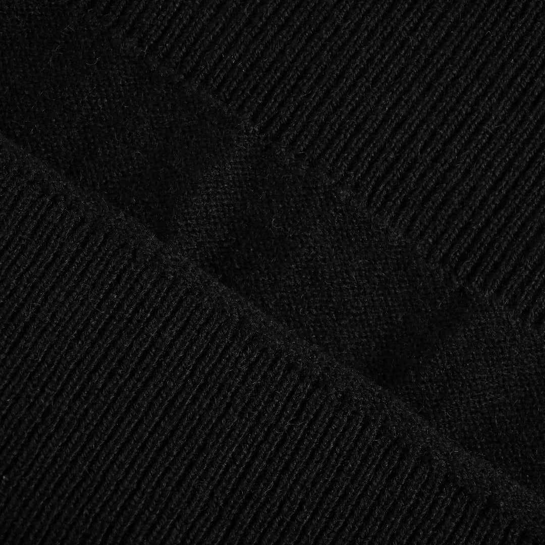 Burberry BBR Heritage Stripe Cuff Crewneck Sweater - Black