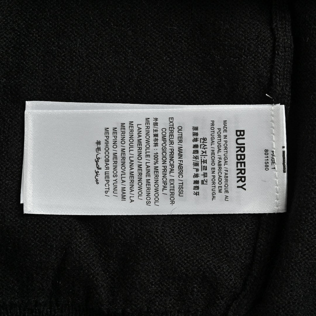 Burberry BBR Heritage Stripe Cuff Crewneck Sweater - Black
