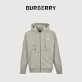 Burberry 25FW Back Stamp Equestrian Knight Embroidered Double-Zip Set Hoodie - Stone Grey