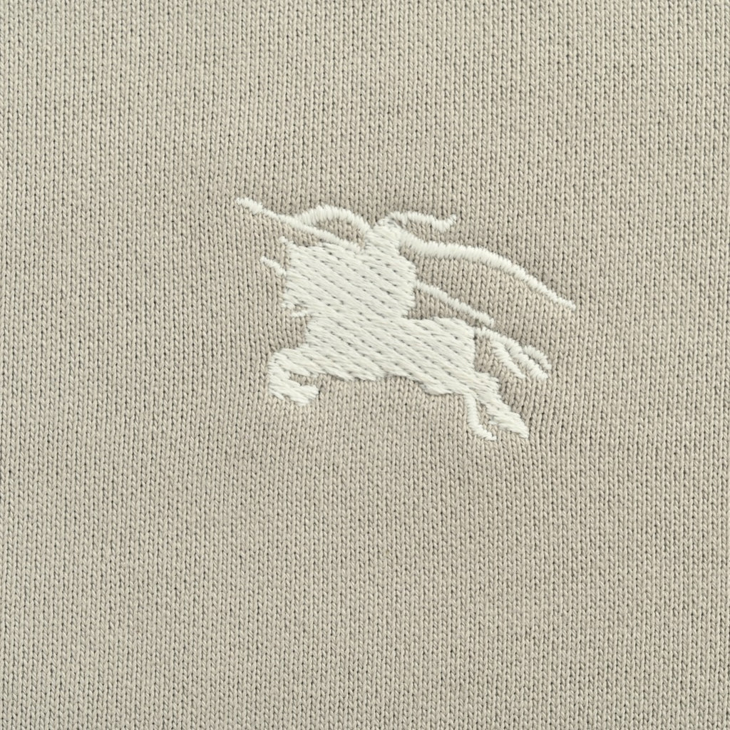 Burberry 25FW Back Stamp Equestrian Knight Embroidered Double-Zip Set Hoodie - Stone Grey