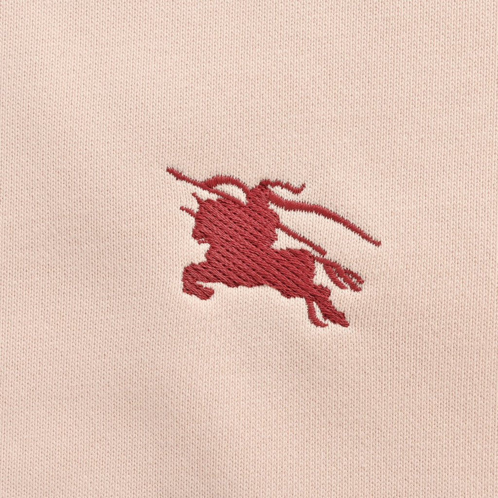 Burberry 25FW Back Stamp Equestrian Knight Embroidered Double-Zip Set Hoodie - Blush Pink