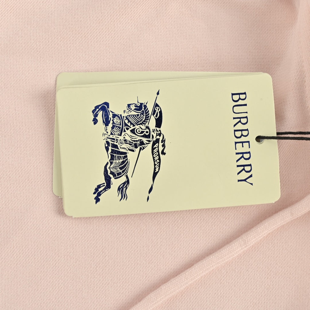 Burberry 25FW Back Stamp Equestrian Knight Embroidered Double-Zip Set Hoodie - Blush Pink