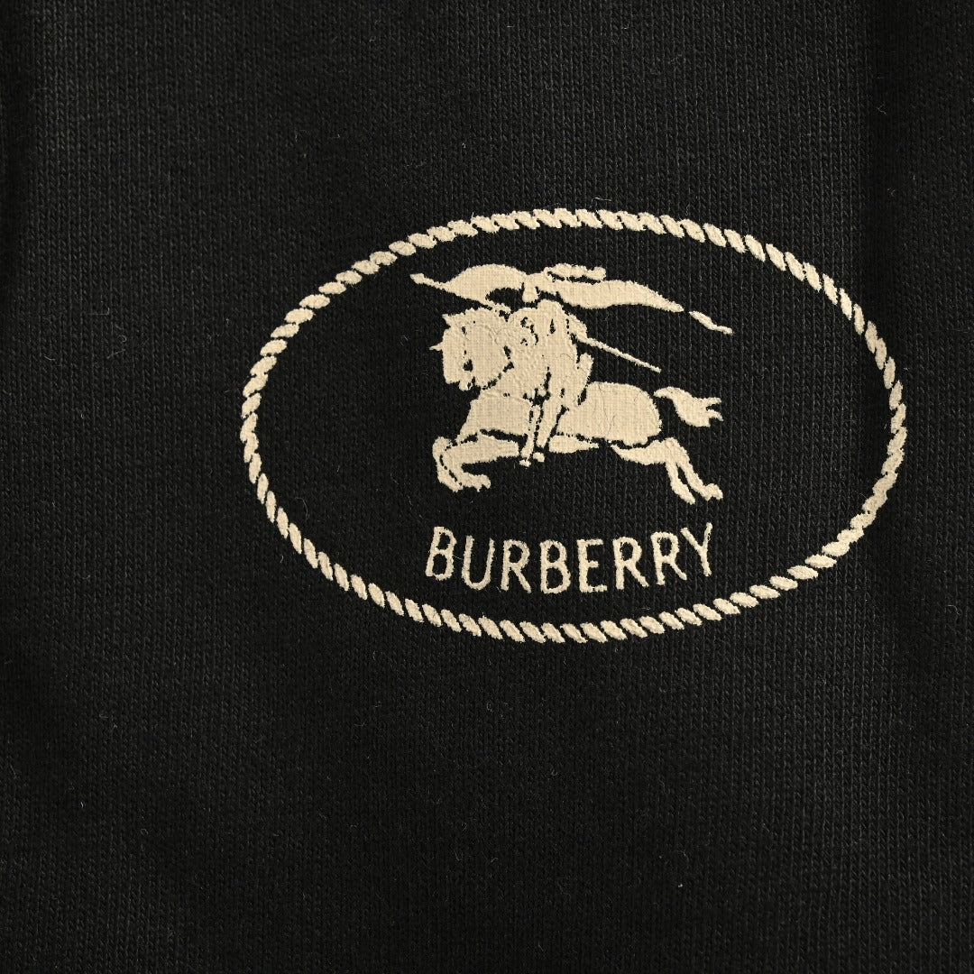 Burberry 25FW Equestrian Knight Cross-Stitch Embroidered Set Sweatpants