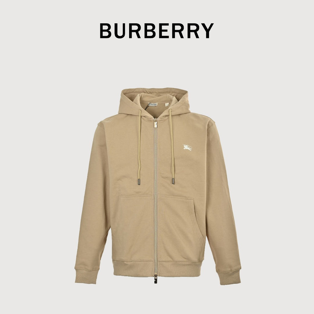 Burberry 25FW Equestrian Knight Embroidered Double-Zip Hoodie Set Jacket – Khaki