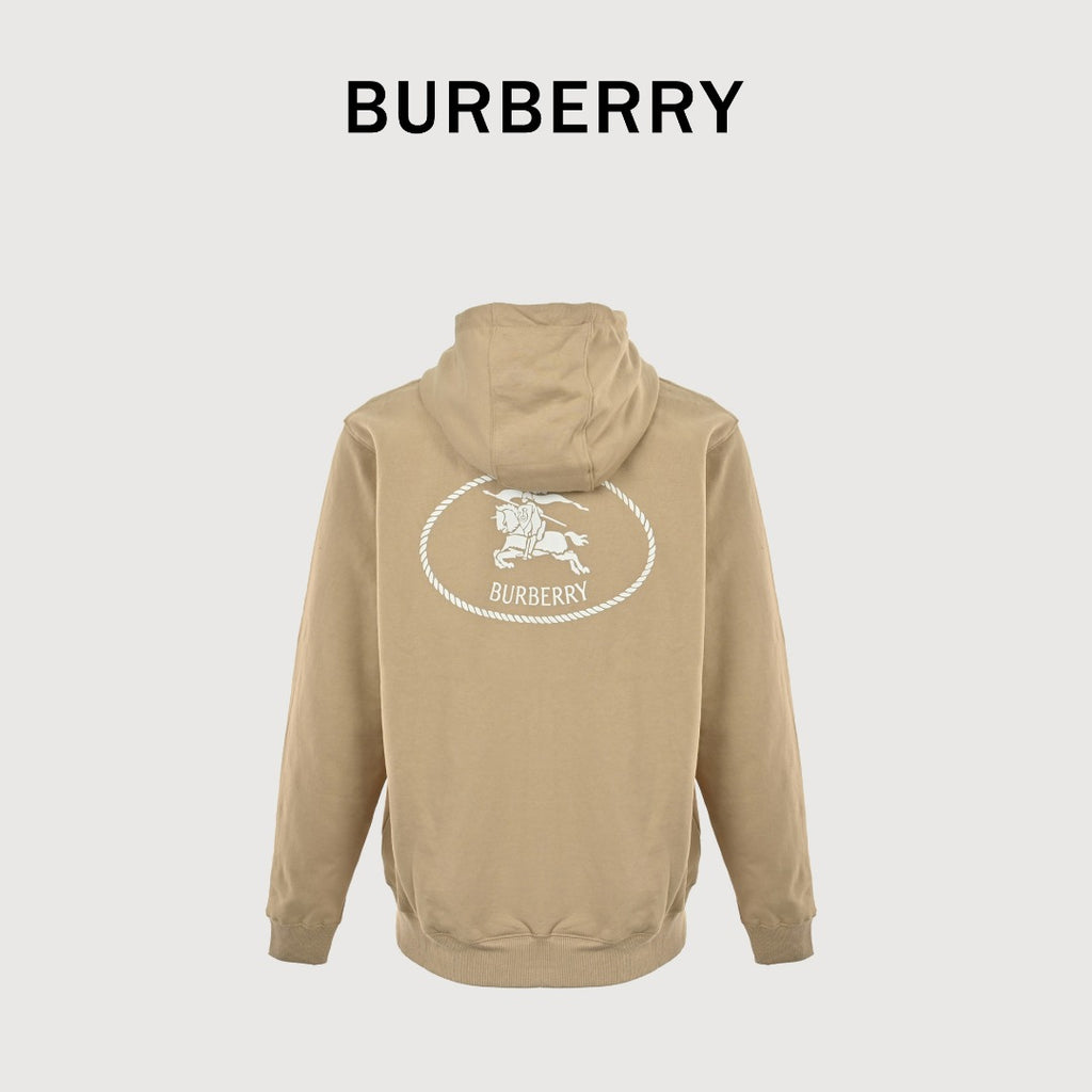 Burberry 25FW Equestrian Knight Embroidered Double-Zip Hoodie Set Jacket – Khaki