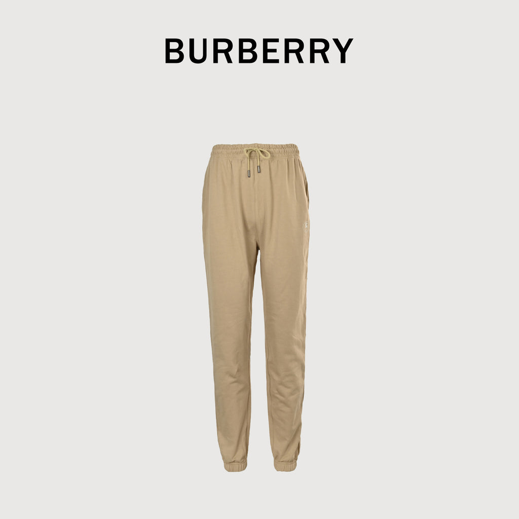 Burberry 25FW Equestrian Knight Cross-Stitch Embroidered Set Sweatpants – Khaki