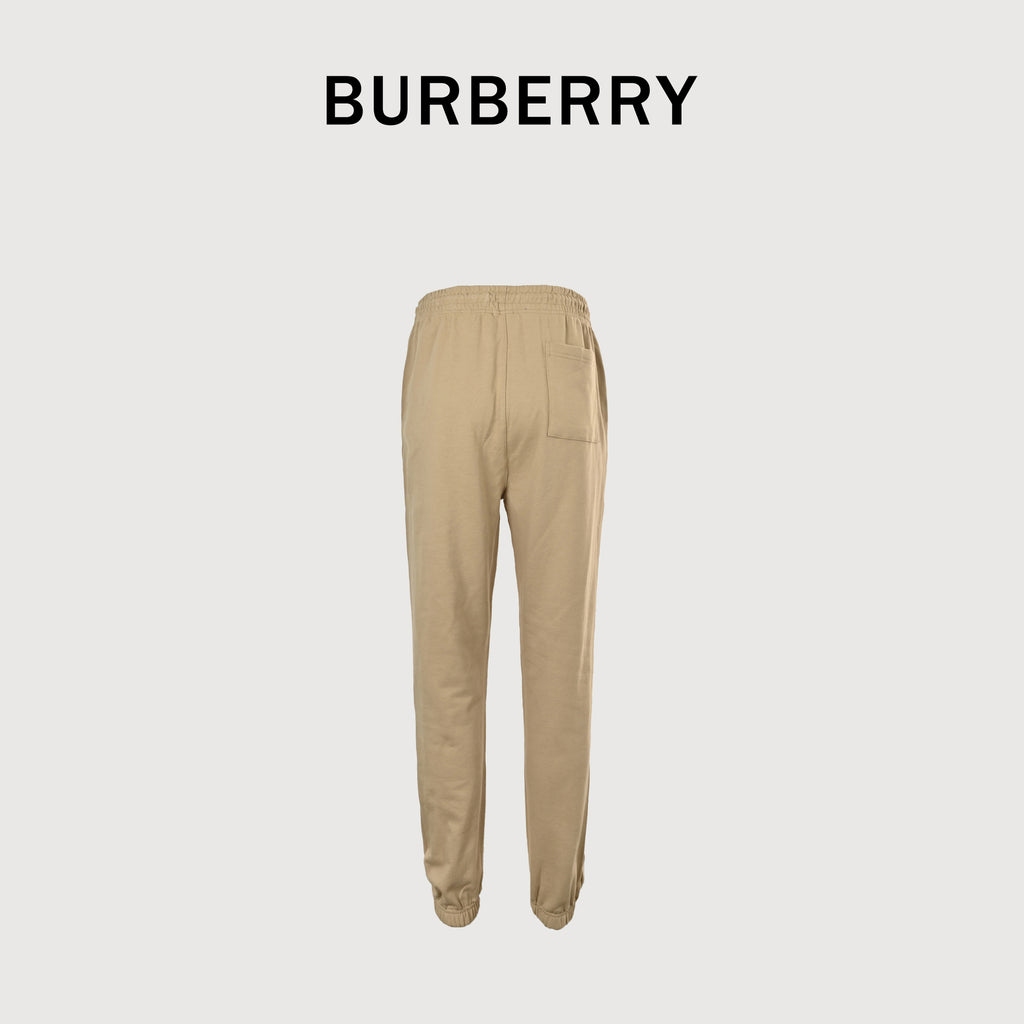 Burberry 25FW Equestrian Knight Cross-Stitch Embroidered Set Sweatpants – Khaki