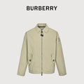 Burberry BBR 26SS Equestrian Knight Sleeve Embroidered Collared Zip Jacket – Stone