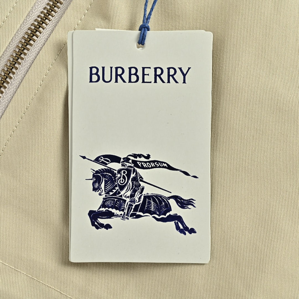 Burberry BBR 26SS Equestrian Knight Sleeve Embroidered Collared Zip Jacket – Stone