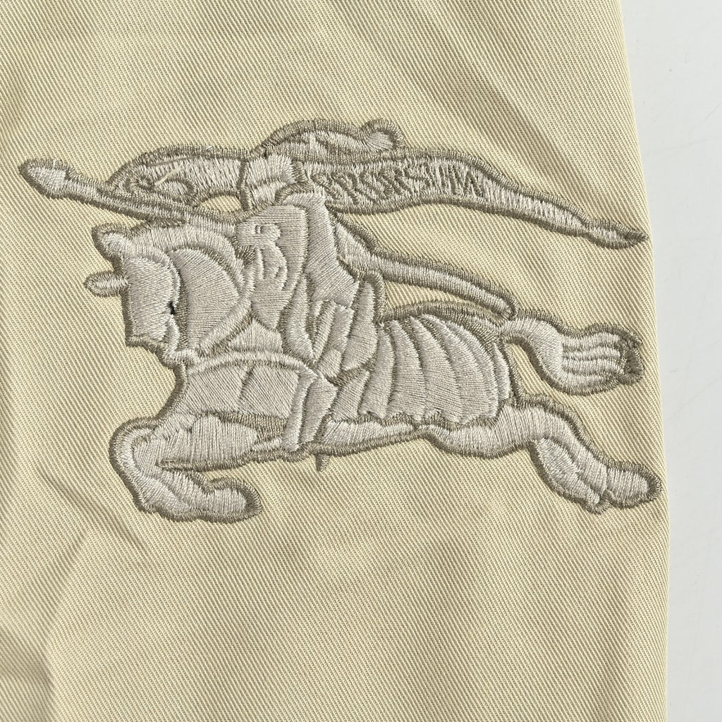 Burberry BBR 26SS Equestrian Knight Sleeve Embroidered Collared Zip Jacket – Stone