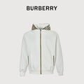 Burberry Equestrian Knight Vintage Check Splice Zip Hoodie Jacket – White