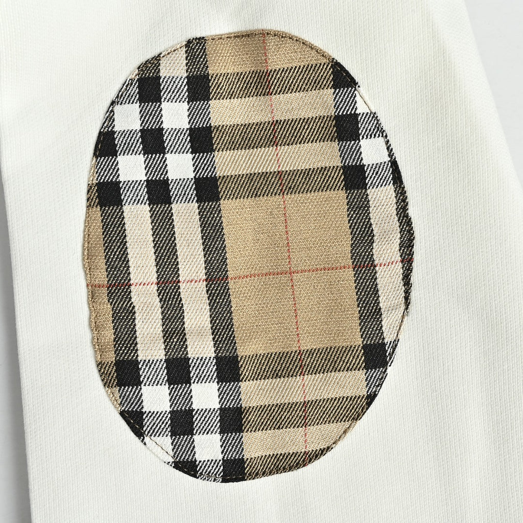 Burberry Equestrian Knight Vintage Check Splice Zip Hoodie Jacket – White