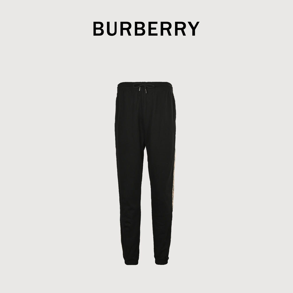Burberry BBR Diamond Jacquard Tape Set Casual Sweatpants – Black