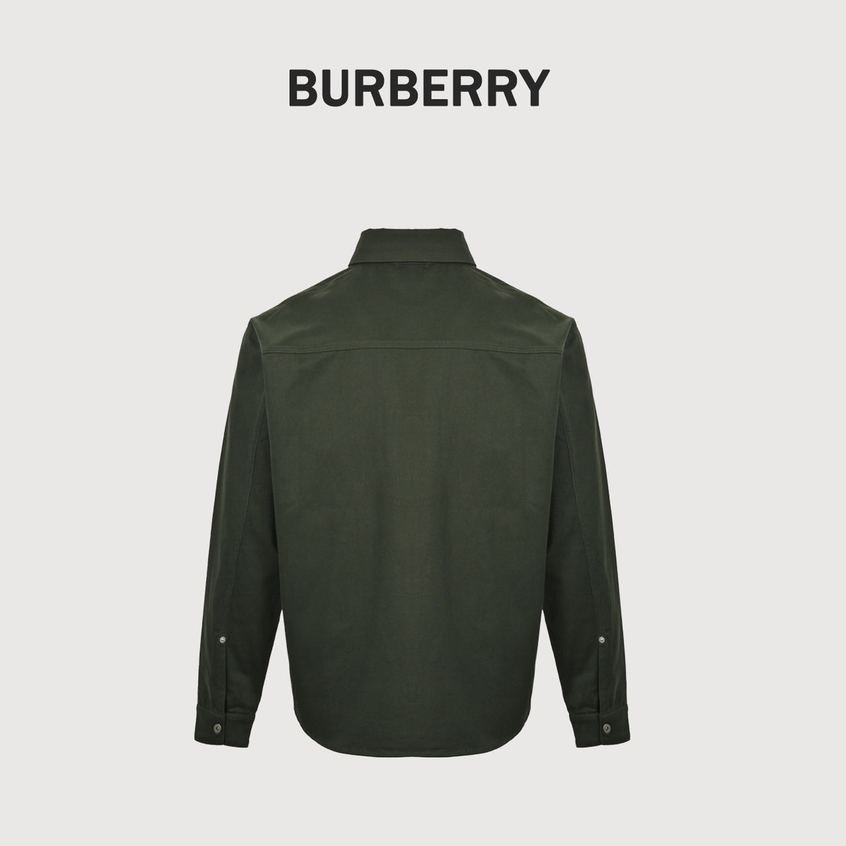 Burberry 25SS Shield Badge Spread Collar Denim Shirt Jacket – Olive