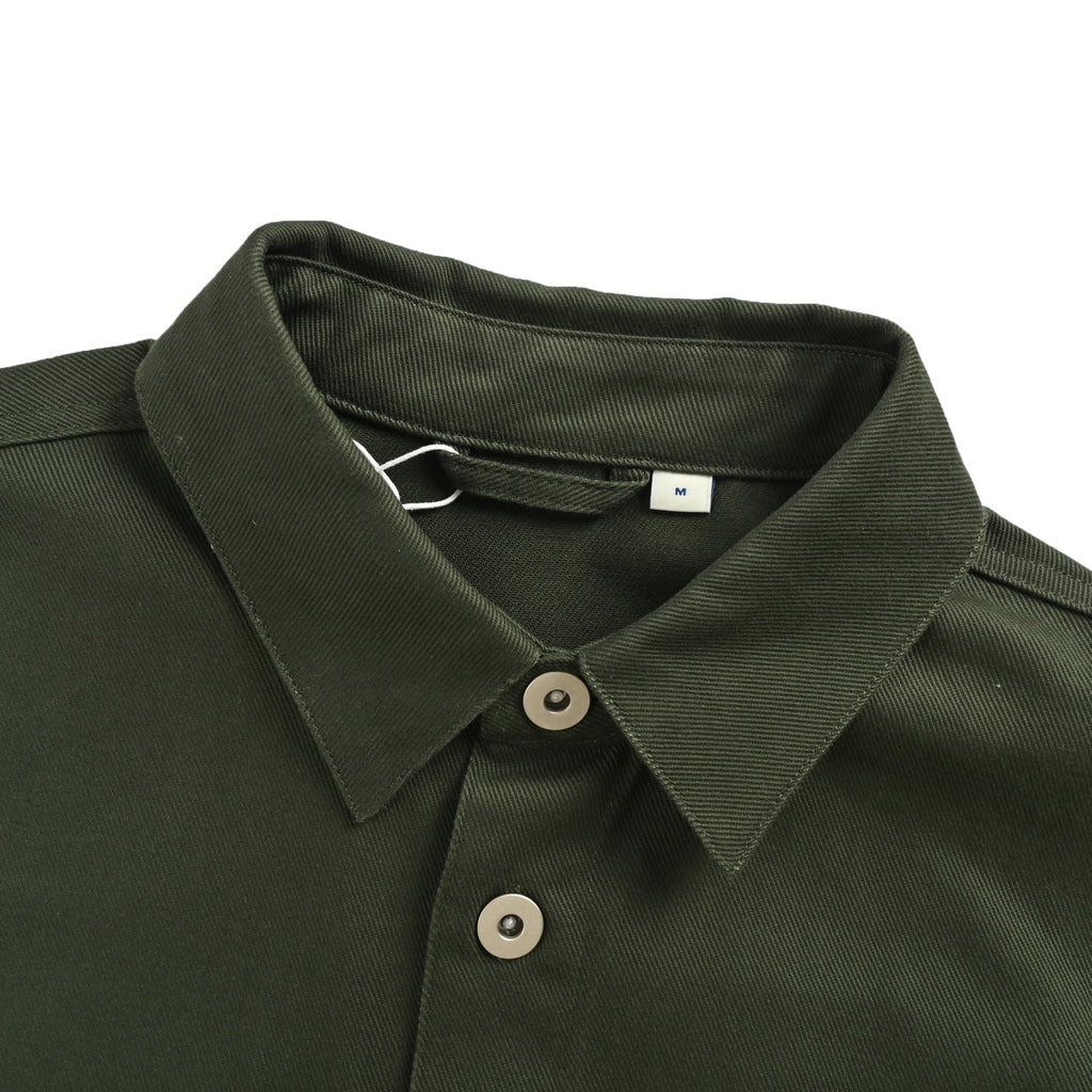 Burberry 25SS Shield Badge Spread Collar Denim Shirt Jacket – Olive