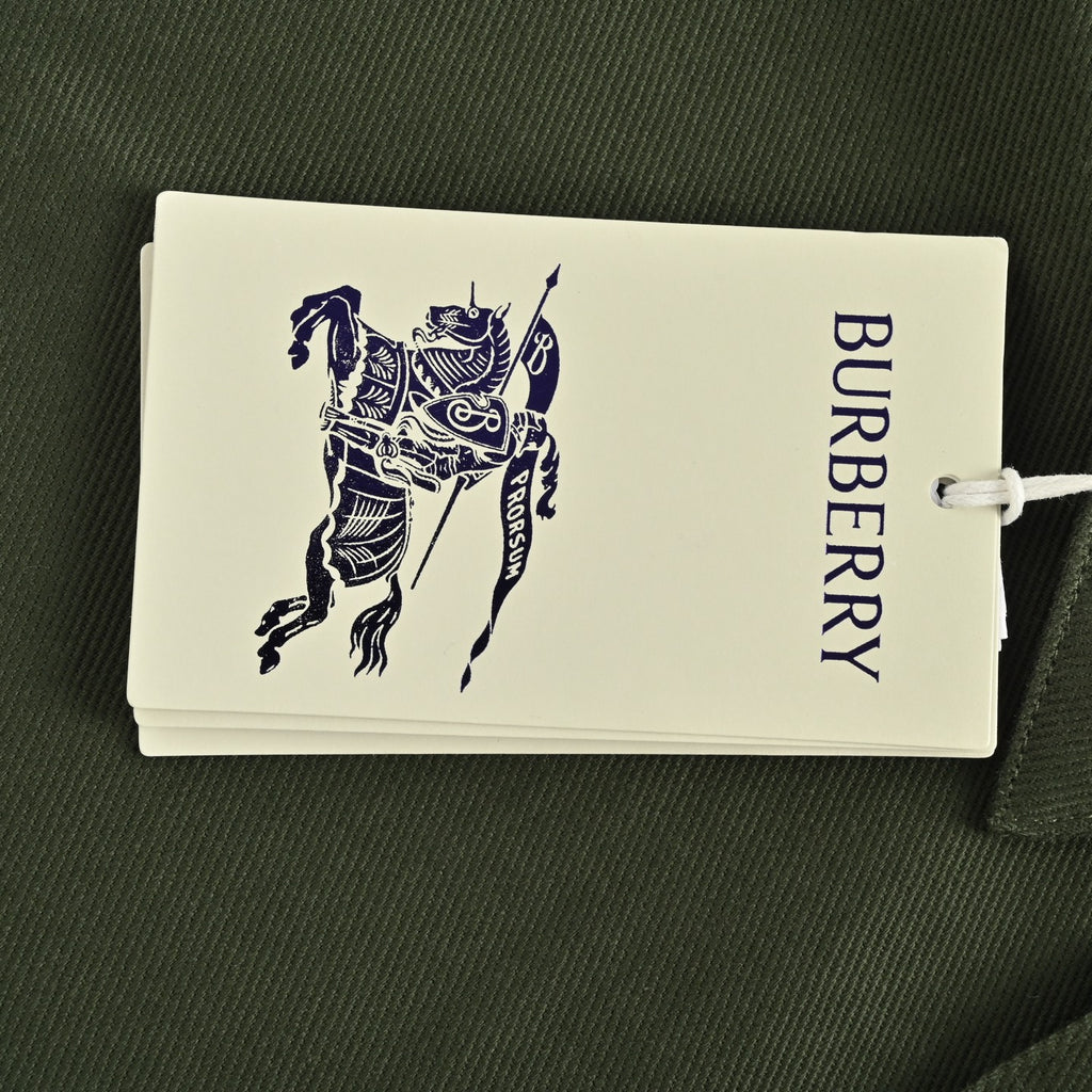 Burberry 25SS Shield Badge Spread Collar Denim Shirt Jacket – Olive