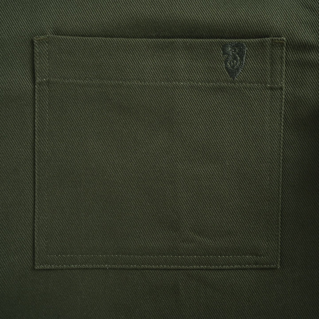 Burberry 25SS Shield Badge Spread Collar Denim Shirt Jacket – Olive