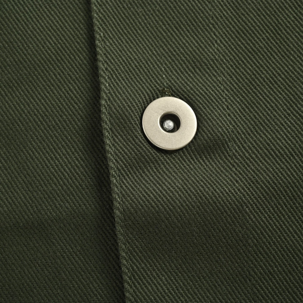 Burberry 25SS Shield Badge Spread Collar Denim Shirt Jacket – Olive