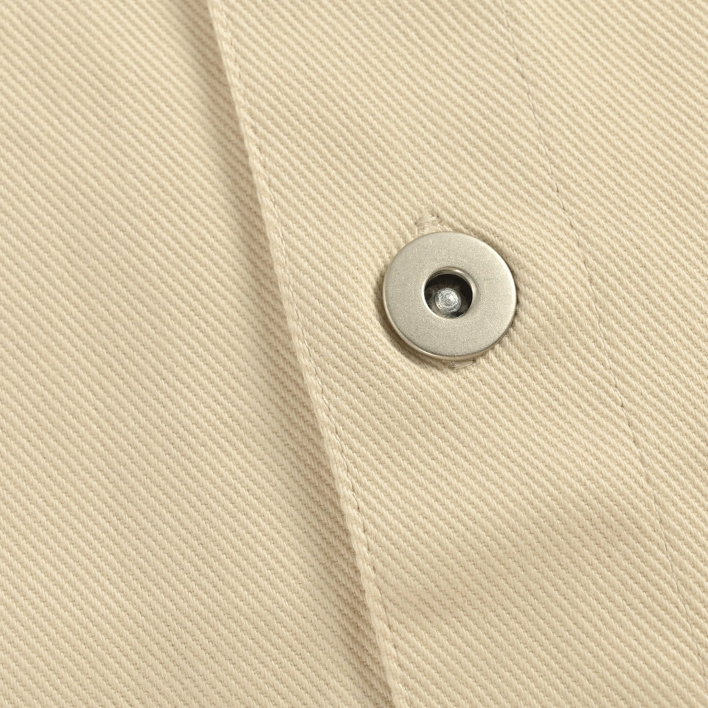 Burberry 25SS Shield Badge Spread Collar Denim Shirt Jacket – Stone