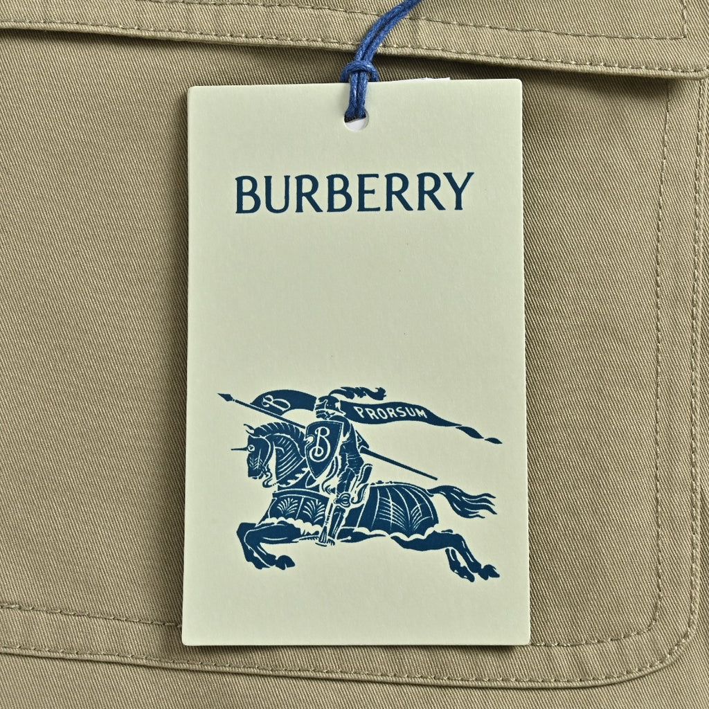 Burberry BBR Leather Collar Equestrian Knight Utility Pocket Zip Jacket – Khaki