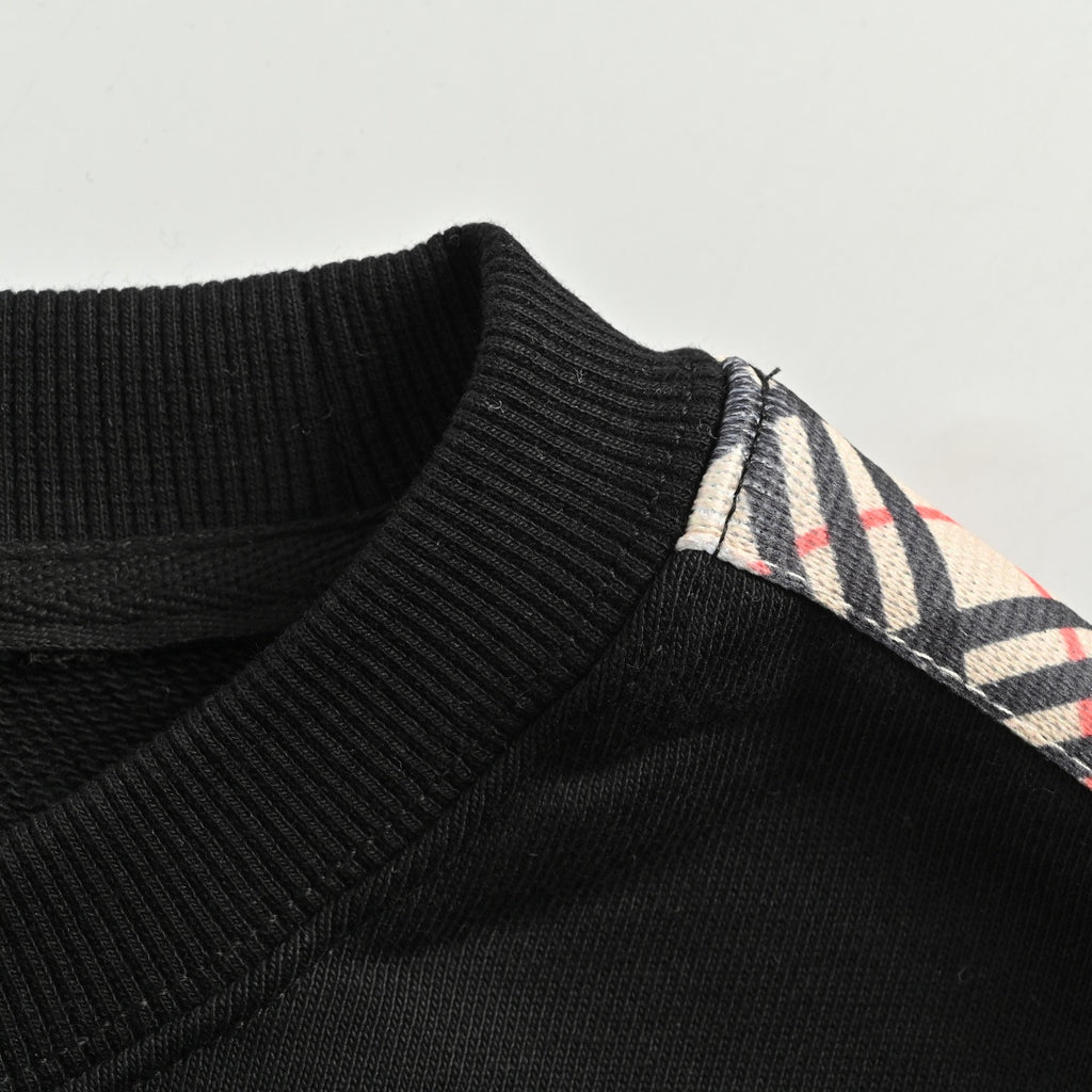 Burberry BBR Diamond Jacquard Tape Crewneck Sweatshirt – Black
