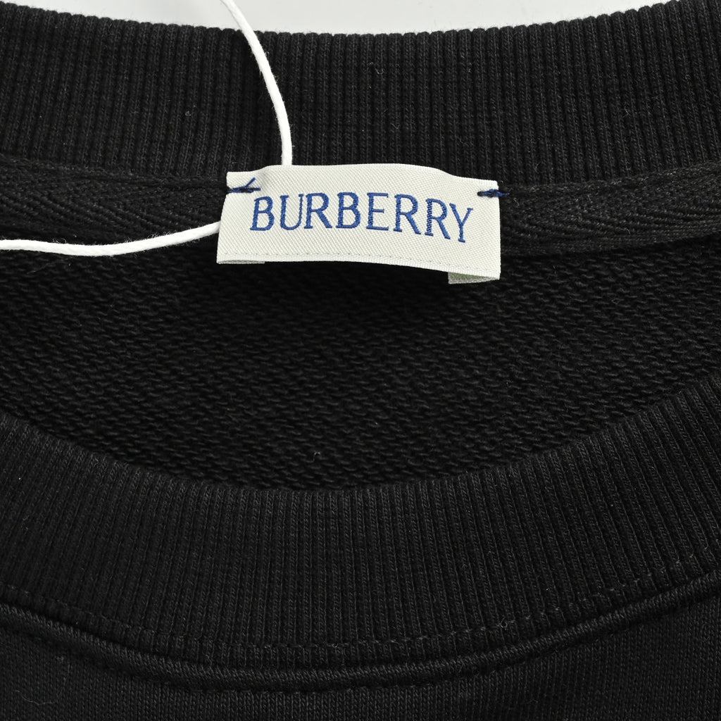 Burberry BBR Diamond Jacquard Tape Crewneck Sweatshirt – Black