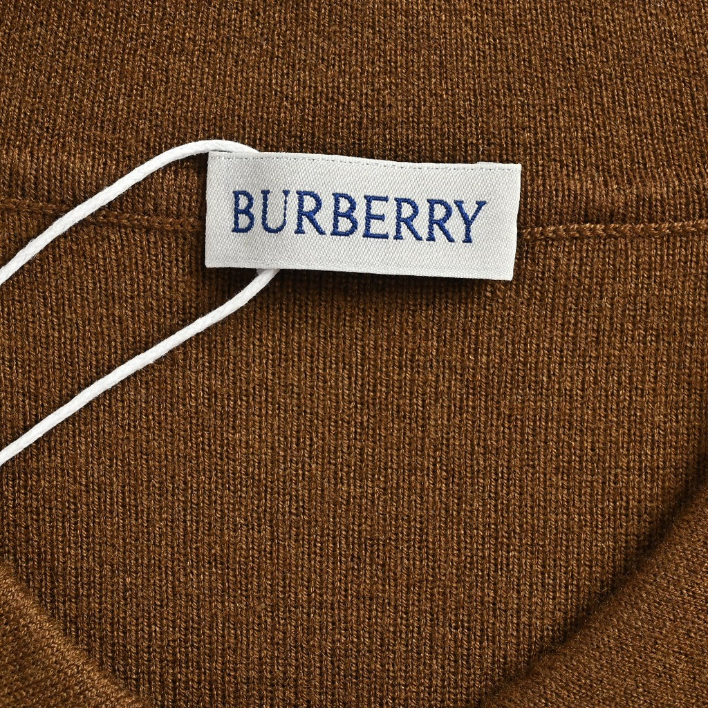 Burberry BBR Vintage Check Placket Wool Blend Cardigan – Camel