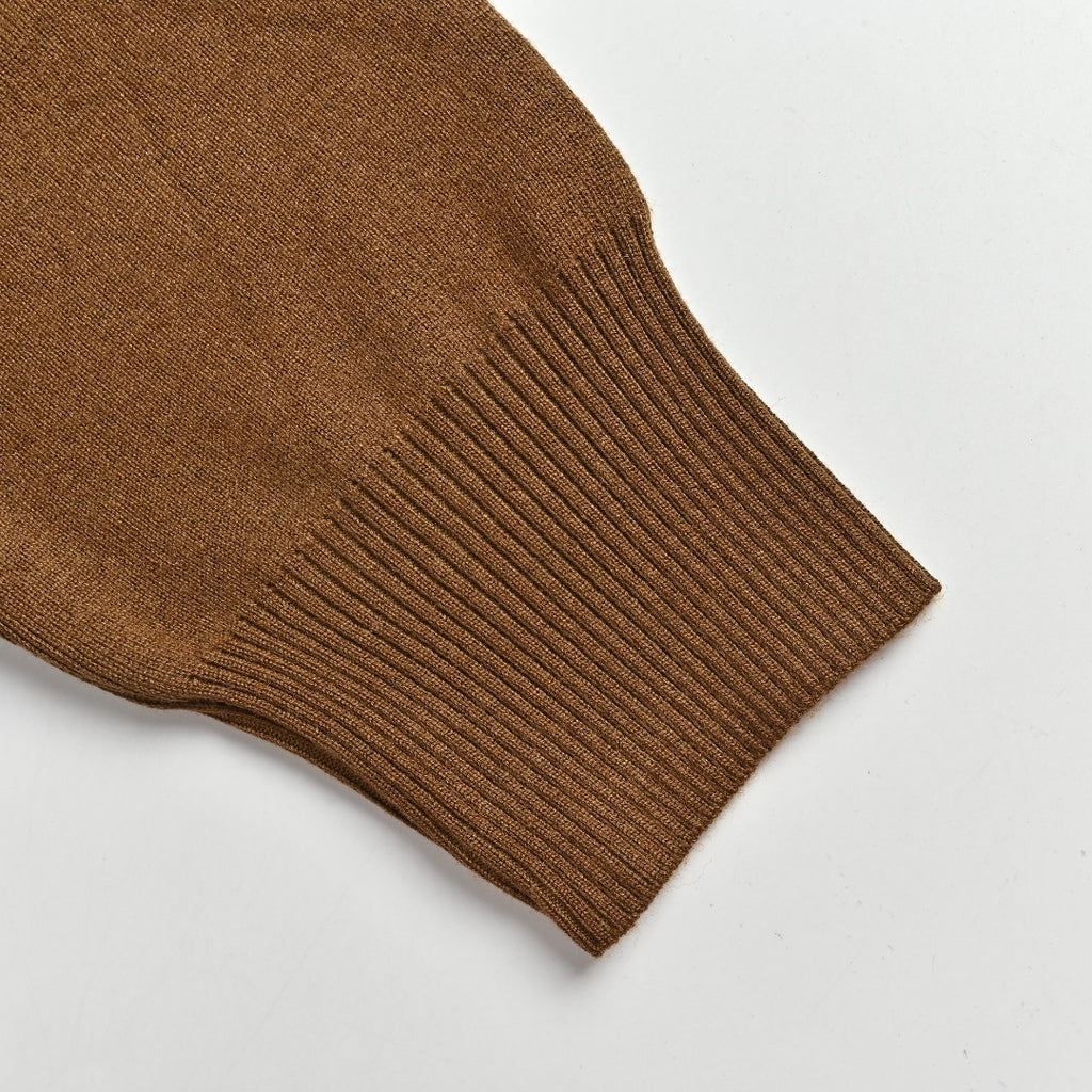 Burberry BBR Vintage Check Placket Wool Blend Cardigan – Camel