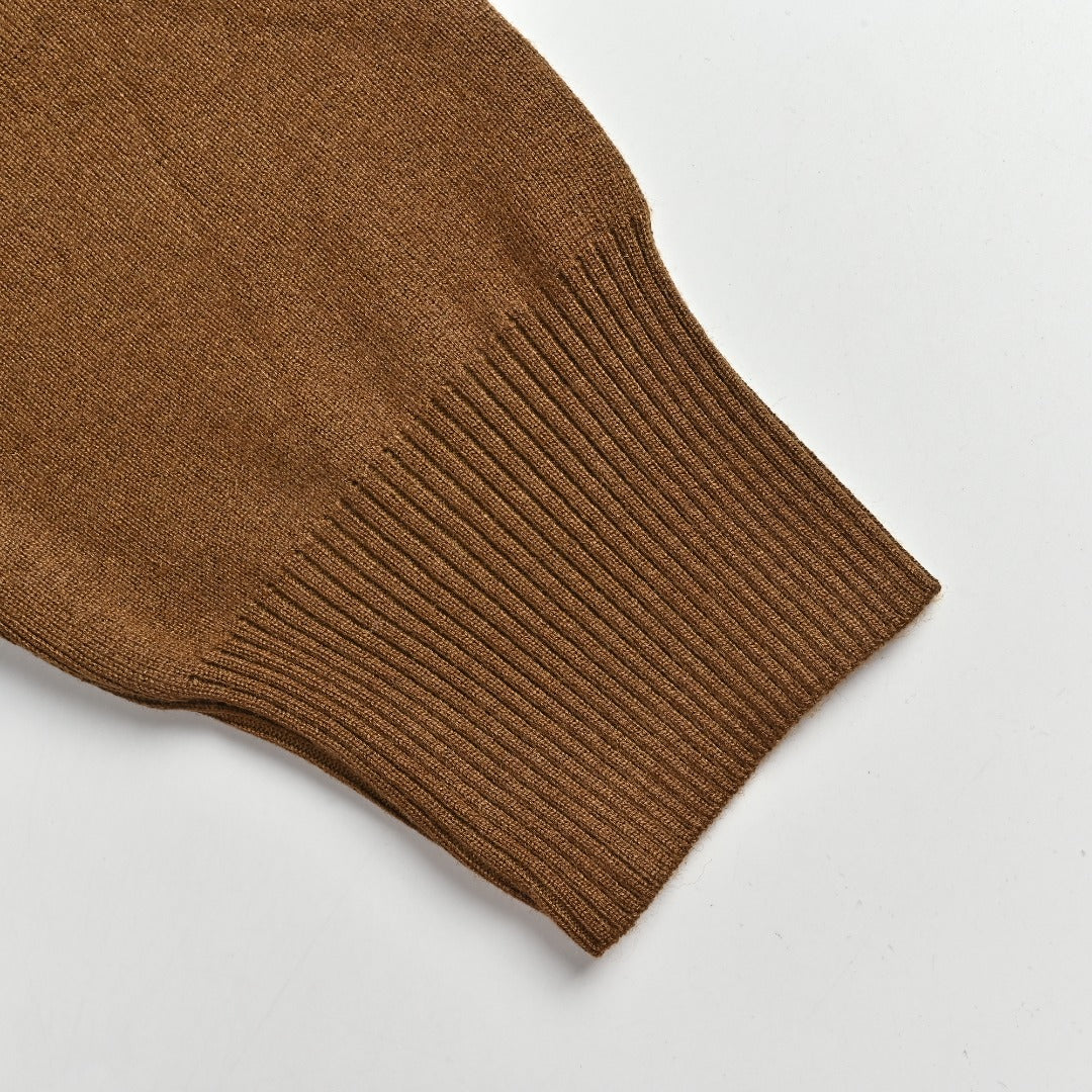 Burberry BBR Vintage Check Placket Wool Blend Cardigan – Camel