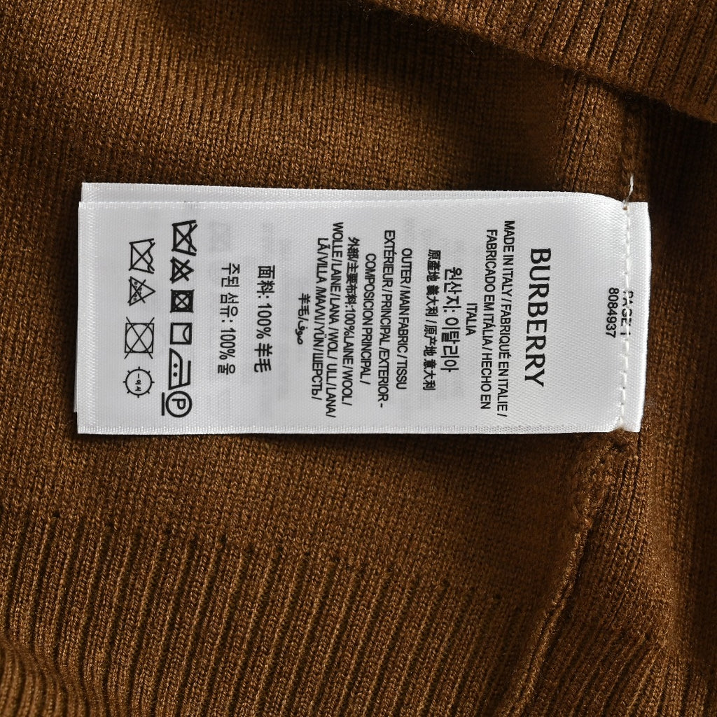 Burberry BBR Vintage Check Placket Wool Blend Cardigan – Camel
