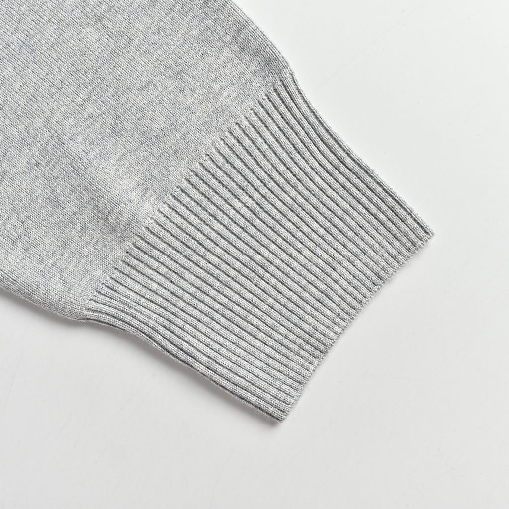 Burberry BBR Vintage Check Placket Wool Blend Cardigan – Grey