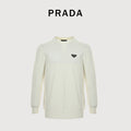 Prada 25FW Iconic Triangle Logo Crewneck Knit Sweater – Ivory