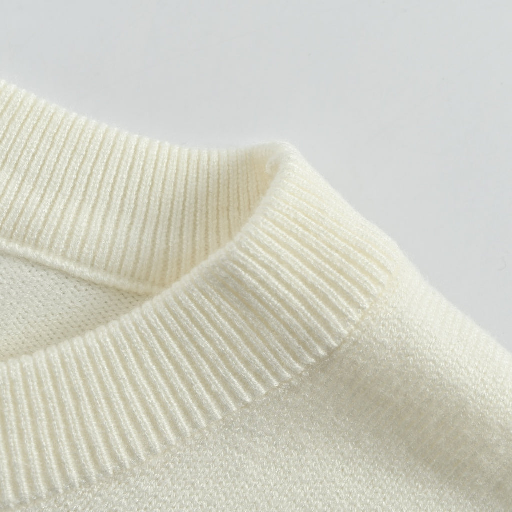 Prada 25FW Iconic Triangle Logo Crewneck Knit Sweater – Ivory