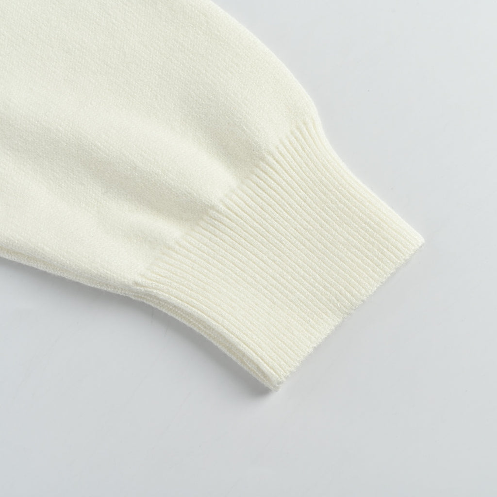 Prada 25FW Iconic Triangle Logo Crewneck Knit Sweater – Ivory