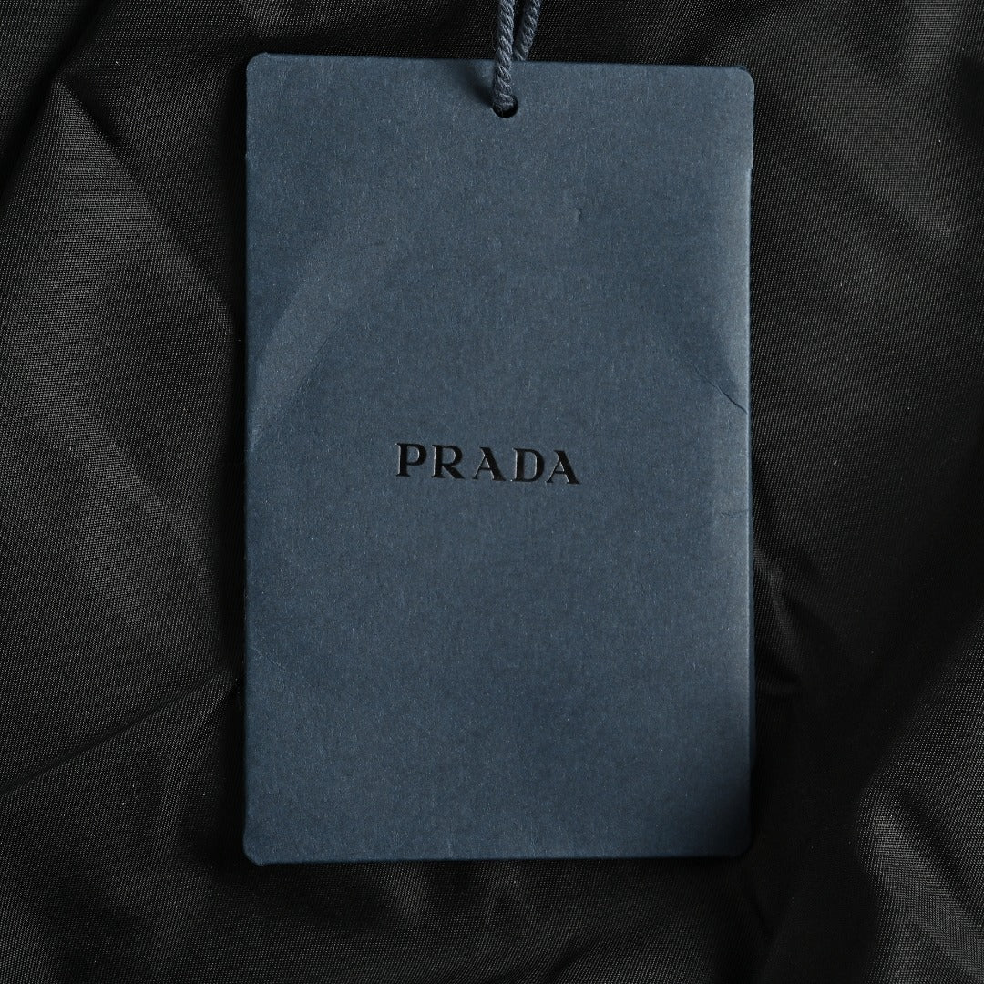 Prada Back Triangle Logo High-Neck Zip Jacket – Black