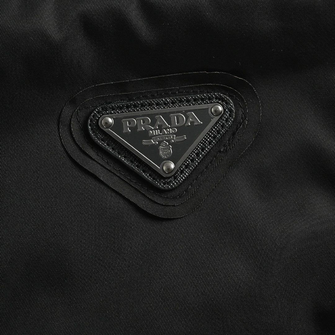 Prada Back Triangle Logo High-Neck Zip Jacket – Black