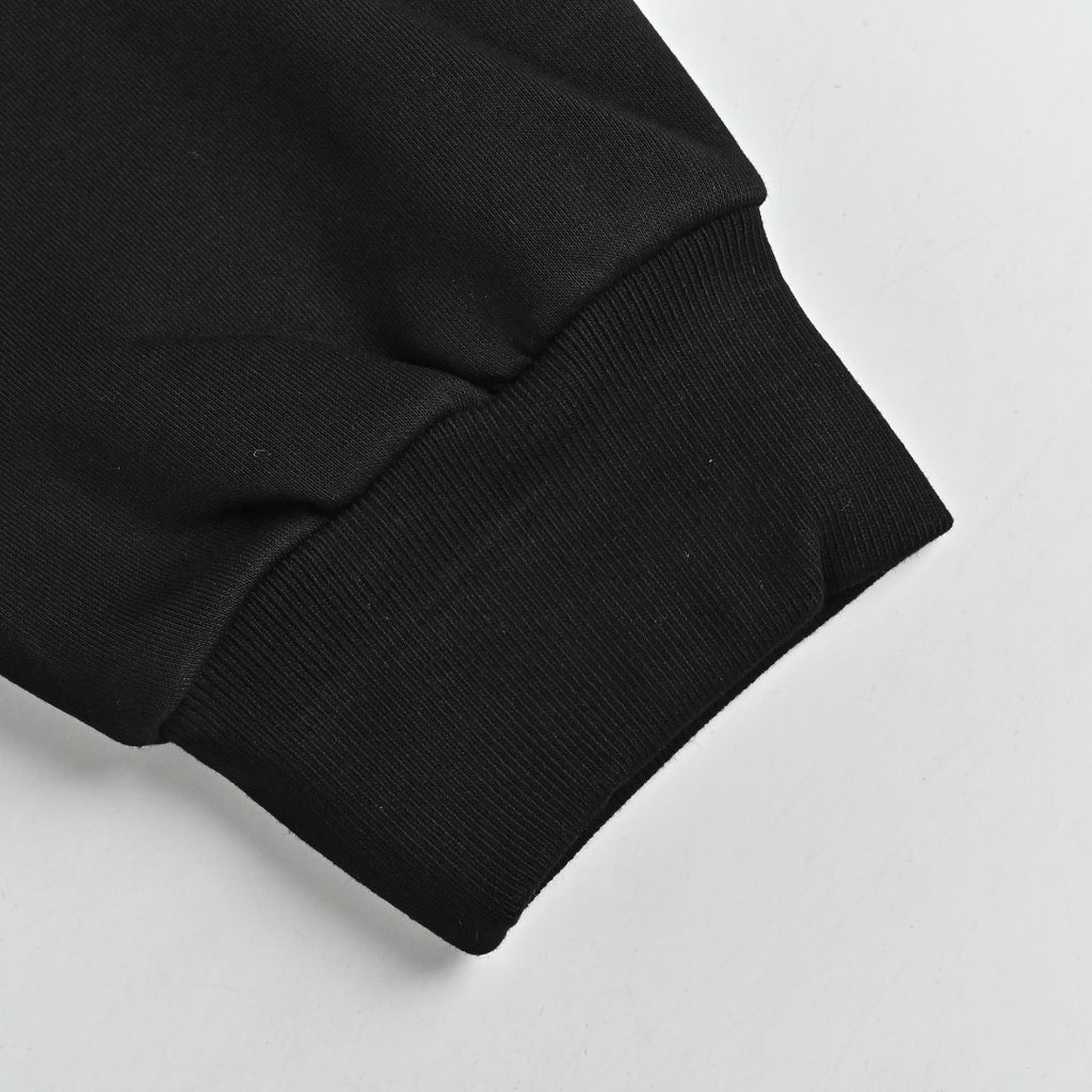 Prada Triangle Logo Sleeve Zip Pocket Crewneck Sweatshirt – Black
