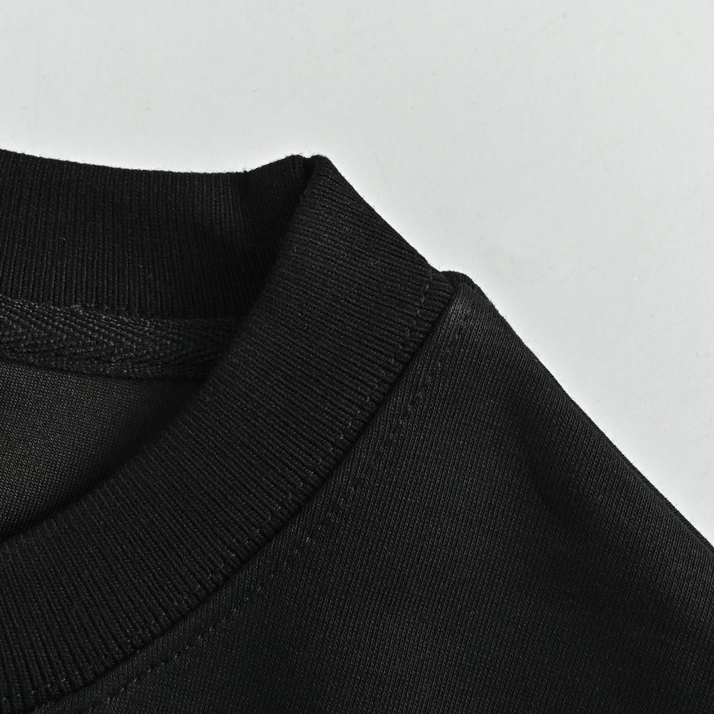 Prada Triangle Logo Nylon Chest Pocket Crewneck Sweatshirt – Black