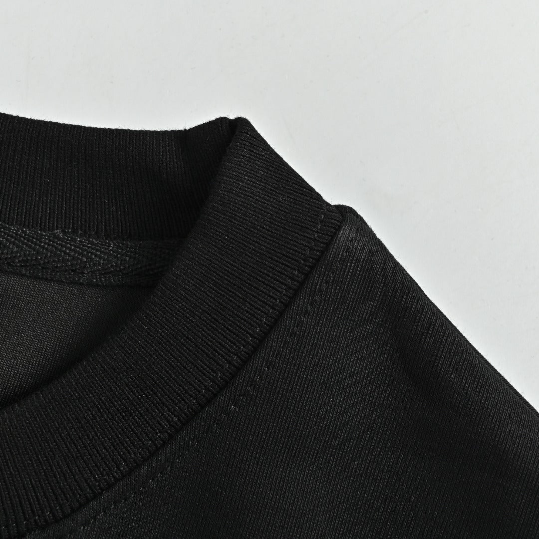Prada Triangle Logo Nylon Chest Pocket Crewneck Sweatshirt – Black